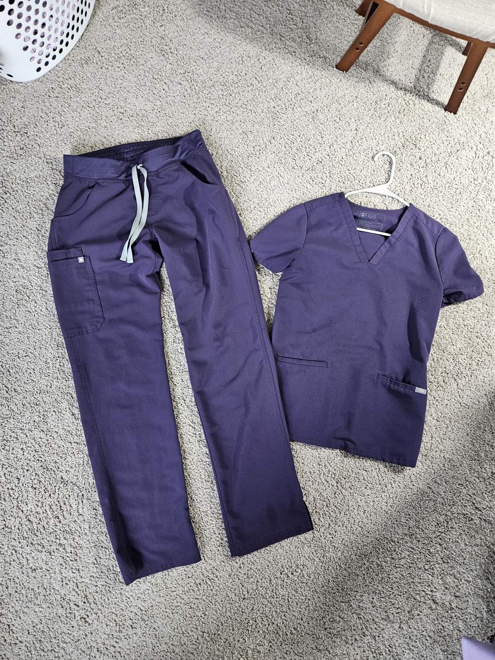 Figs Purple Shadow Scrub Top & Bottoms